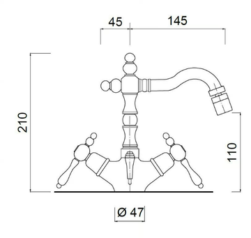 CLASSIC REVOLUTION - PRAGA - FS7558ACE - 1 hole bidet mixer with swivel spout by Rubinetteria Giulini - view 3